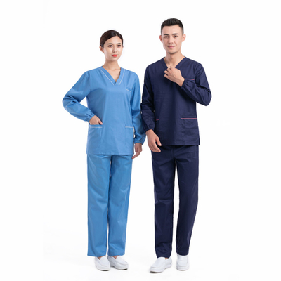 Blauwe Medisch schrobt Industriële Kostuum Lange Koker xs-3XL, Gezondheidszorgcentrum